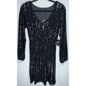 Express black sequins dress size small
